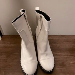 Sam Edelman White Frazz Studded Bootie